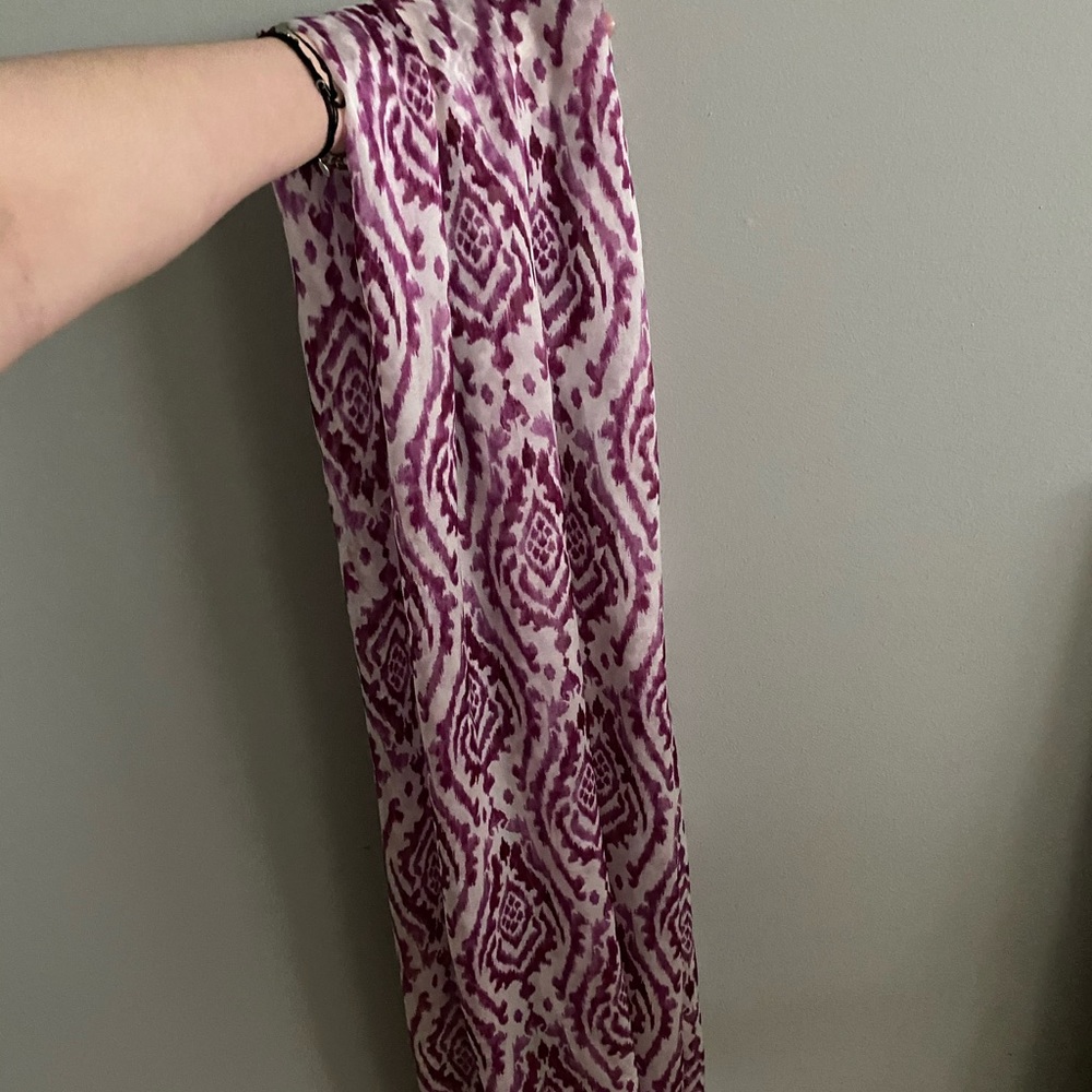 Colourful pink and white silky scarf